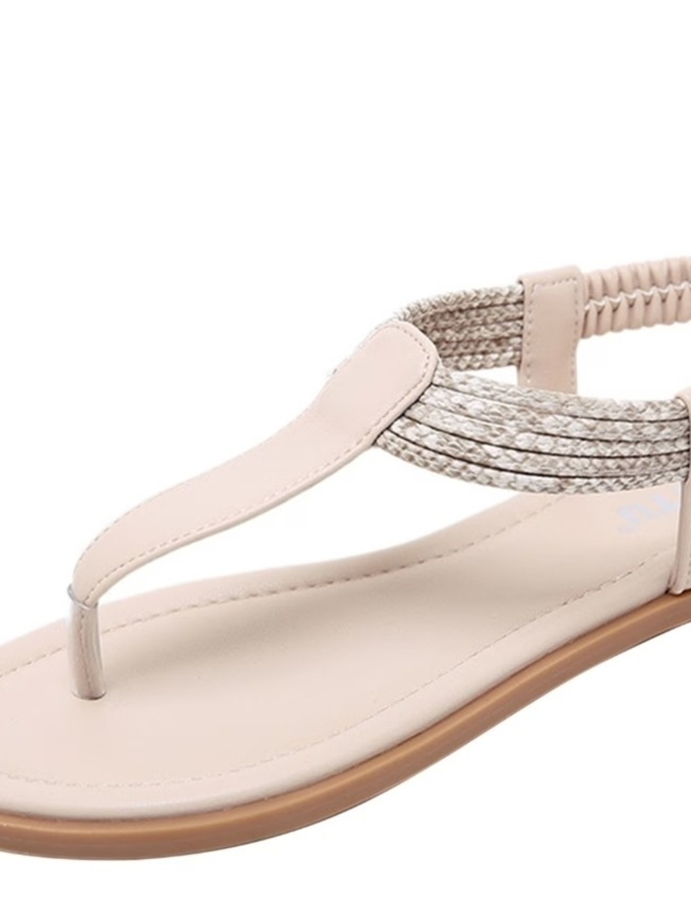 Ablanczoom Women’s Blush Pink Braided T-Strap Sandals